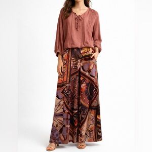 Boho Chic 2-Piece Outfit | Bottari Print Pants + Daytrip Top | Size L